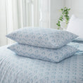 Load image into Gallery viewer, Tranquil blue brushed microfibre quilt cover set with soft geometric lines. Smooth, durable, and easy-care. Includes 1 quilt cover and 2 pillowcases.-Bedding-Single-Ezymall AU