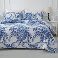 Load image into Gallery viewer, Blue and white floral brushed microfibre quilt cover set. Soft, elegant, and easy-care. Includes 1 quilt cover and 2 pillowcases for year-round comfort.-Bedding-Single-Ezymall AU