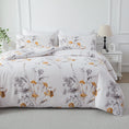 Load image into Gallery viewer, Soft brushed microfibre quilt cover set with yellow and grey wildflowers. Cozy, elegant, and easy-care. Includes 1 quilt cover and 2 pillowcases.-Bedding-Single-Ezymall AU