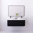 Load image into Gallery viewer, 1200mm matte black fluted wall hung double bowl vanity with soft curved corners. Modern design with optional stone tops, perfect for contemporary bathrooms.-Vanity-Cabinet Only-Ezymall AU