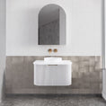 Load image into Gallery viewer, 750mm matte white fluted wall hung vanity with soft curved corners. Modern design with optional stone tops, perfect for contemporary bathrooms.-Vanity-Cabinet Only-Ezymall AU
