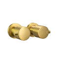 Load image into Gallery viewer, Enhance your bathroom with our Brush Bass Gold Brass Circle Wall Taps. This pair of stylish taps offers durability and a modern aesthetic. Upgrade your space today!-Wall Mixer-Ezymall AU