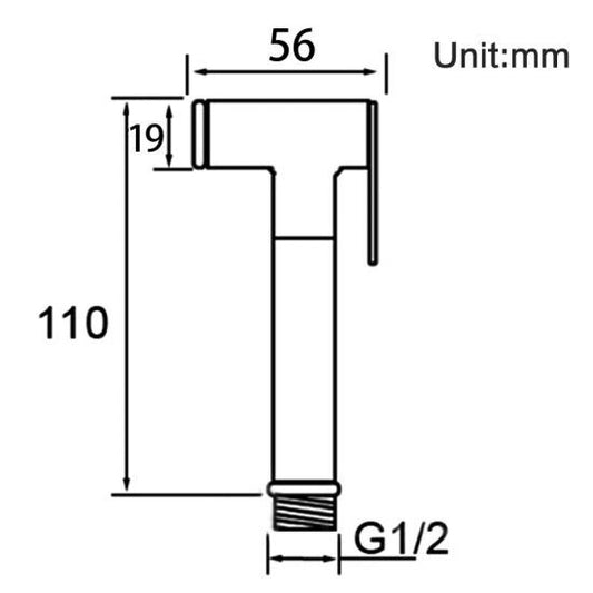 Brass round toilet bidet spray in brushed copper – product view 7