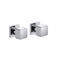 Load image into Gallery viewer, Upgrade your bathroom with this chrome silver square wall taps. Made from solid brass, this pair of taps offers durability and style. Ships fast across Australia.-Wall Mixer-Ezymall AU