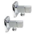 Load image into Gallery viewer, Brass Washing Machine Square Taps One Pair - Chrome Silver – alternate view 2