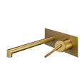 Load image into Gallery viewer, Upgrade your bathroom with the CADDENCE wall spout mixer in solid brass with brushed brass gold finish. Modern design and durable construction. Shop now!-Spout Mixer-Ezymall AU