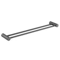 Load image into Gallery viewer, The CADDENCE double towel rail in gunmetal grey brass, 600mm, adds a modern touch to your bathroom. This durable and stylish rail provides ample space for your towels, keeping them organized.-Towel Rail-Ezymall AU