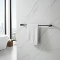 Load image into Gallery viewer, Keep your towels tidy with the CADDENCE single towel rail in brass with a gunmetal grey finish. This 800mm rail is durable and stylish. Shop now at Ezymall!-Towel Rail-Ezymall AU