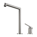 Load image into Gallery viewer, Enhance your basin with the CADDENCE Split Type Basin Mixer in Brushed Nickel Silver. Made from solid brass, this mixer combines durability with a sleek, modern design.-Basin Mixer-Ezymall AU