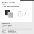 Load image into Gallery viewer, The Carysil Enigma White Granite Stone Sink offers a modern look. Measuring 430x460x200mm, this single bowl sink is a stylish and durable addition to your kitchen. Shop now!-Kitchen Sink-Ezymall AU
