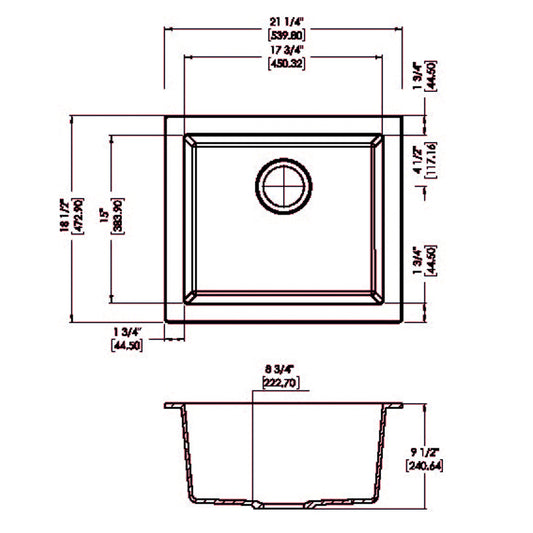 Carysil granite single bowl kitchen sink maples n100u undermount white – view 2