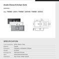 Load image into Gallery viewer, Enhance your kitchen with the Carysil Granite Stone 1 1/2 Bowl Kitchen Sink in White. Features a draining board and measures 1160x500mm. Shop now!-Kitchen Sink-Ezymall AU
