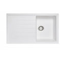 Load image into Gallery viewer, The Carysil granite stone single bowl kitchen sink with draining board in white, sized 860x500mm, offers a blend of style and resilience. Perfect for any modern kitchen. Available at Ezymall.-Kitchen Sink-Ezymall AU