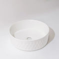 Load image into Gallery viewer, CLAYA Diamond-36 above counter basin with diamond textured exterior in matte white ceramic. 360mm round basin for modern bathrooms.-Basin Sink-Ezymall AU