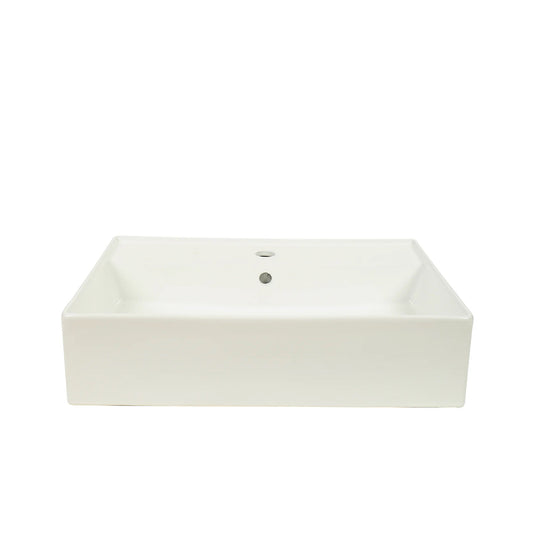 CLAYA forma 60 wall hung ceramic basin with overflow gloss white – view 2