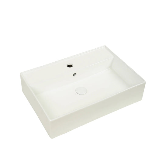 CLAYA forma 60 wall hung ceramic basin with overflow gloss white