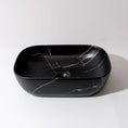 Load image into Gallery viewer, CLAYA Fusion-46 above counter basin in matte black Carrara finish. Durable fine ceramic basin with oval design and 32mm non-overflow waste for modern bathrooms.-Basin Sink-Ezymall AU