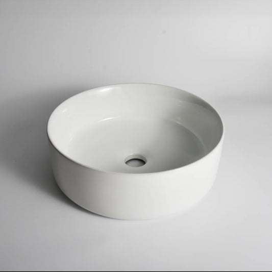 CLAYA luna 36 above counter round basin gloss white