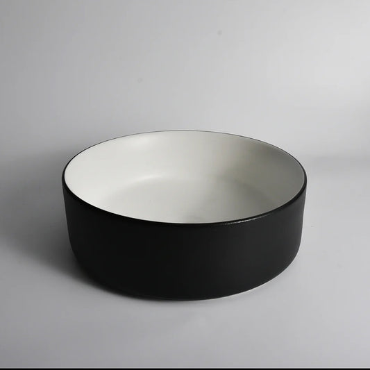 CLAYA luna 36 above counter round basin textured matte black