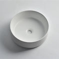 Load image into Gallery viewer, CLAYA Luna-36 above counter basin in textured matte white ceramic. 360mm round basin for modern and compact bathroom spaces.-Basin Sink-Ezymall AU