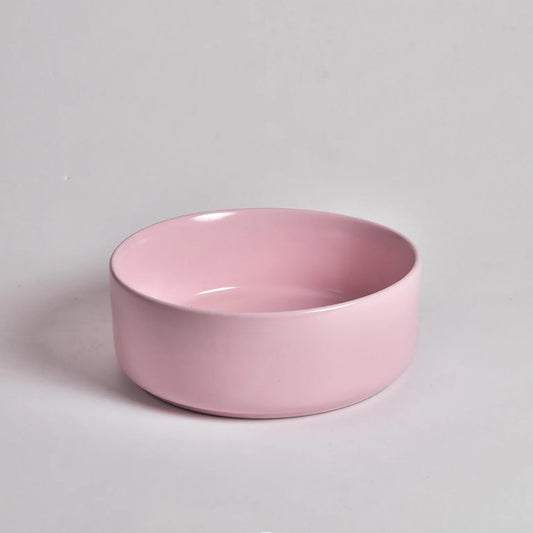 CLAYA mini 30 round ceramic basin 300mm compact above counter matte pink – view 2