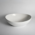 Load image into Gallery viewer, CLAYA Oval-40 above counter basin in gloss white ceramic. 410mm oval basin with non-overflow waste, ideal for modern bathroom vanities.-Basin Sink-Ezymall AU