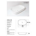 Load image into Gallery viewer, CLAYA Oval-60 above counter basin in gloss white ceramic. Large 610mm oval basin with non-overflow waste for modern bathroom vanities.-Basin Sink-Ezymall AU