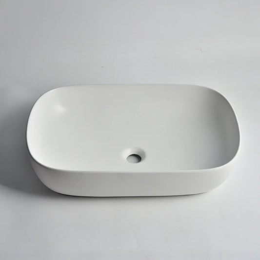 CLAYA oval 60 oval ceramic above counter basin 610mm gloss white