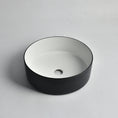 Load image into Gallery viewer, CLAYA P-Arrow-36 above counter basin with textured matte black finish. 360mm round ceramic basin for modern bathroom spaces.-Basin Sink-Ezymall AU