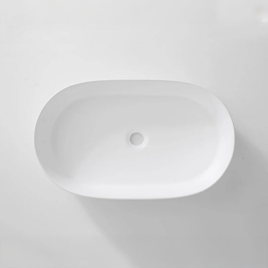 CLAYA pill 60 fluted ceramic 605mm above counter basin matte white – view 2