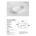 Load image into Gallery viewer, CLAYA Pill-60 fluted above counter basin in matte white ceramic. 605mm oval basin with non-overflow waste for modern bathroom vanities.-Basin Sink-Ezymall AU