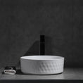 Load image into Gallery viewer, CLAYA Polar-36 diamond textured basin with matte white finish. 360mm round ceramic basin for modern bathroom spaces.-Basin Sink-Ezymall AU