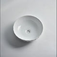 Load image into Gallery viewer, CLAYA Ruby-40 above counter basin in gloss white fine ceramic. Modern 395mm bathroom basin with non-overflow waste, ideal for stylish bathroom vanities.-Basin Sink-Ezymall AU
