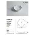 Load image into Gallery viewer, CLAYA Ruby-40 above counter basin in gloss white fine ceramic. Modern 395mm bathroom basin with non-overflow waste, ideal for stylish bathroom vanities.-Basin Sink-Ezymall AU