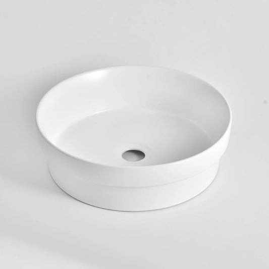 CLAYA semi 40 ceramic semi inset round basin matte white