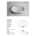 Load image into Gallery viewer, CLAYA SEMI-60 semi-inset basin in gloss white ceramic. 605mm oval basin ideal for modern and family bathroom vanities.-Basin Sink-Ezymall AU