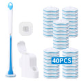Load image into Gallery viewer, Keep your toilet clean and hygienic with the DALIPER Disposable Toilet Brush. Includes 40PCS refills for easy and convenient cleaning. A must-have for every bathroom.-Cleaning Products-Toilet Brush Kit +48PCS Refills-Ezymall AU