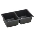 Load image into Gallery viewer, The Granite Arete Stone Double Bowl Kitchen Sink (838x476x241mm) in Black is durable and stylish. Upgrade your kitchen today! Fast shipping across Australia.-Kitchen Sink-Ezymall AU