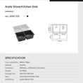 Load image into Gallery viewer, The Granite Arete Stone Double Bowl Kitchen Sink (838x476x241mm) in White is durable and stylish. Upgrade your kitchen today! Fast shipping across Australia.-Kitchen Sink-Ezymall AU
