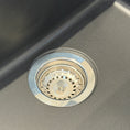 Load image into Gallery viewer, The Granite Arete Stone Double Bowl Kitchen Sink features a drain board and measures 1160x500x200mm. Its black finish adds a touch of elegance to your kitchen. Durable and functional.-Kitchen Sink-Ezymall AU