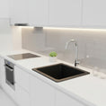 Load image into Gallery viewer, The Granite Arete Stone Single Bowl Kitchen Sink in Black (422*422mm) combines durability with a sleek design. Its square design adds a modern touch to your kitchen. Shop now at Ezymall Australia for quality kitchen solutions.-Kitchen Sink-Ezymall AU