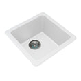 Load image into Gallery viewer, The Granite Arete Stone Single Bowl Kitchen Sink in White (422*422mm) combines durability with a sleek design. Its square design adds a modern touch to your kitchen. Shop now at Ezymall Australia for quality kitchen solutions.-Kitchen Sink-Ezymall AU