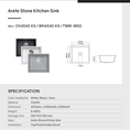 Load image into Gallery viewer, The Granite Arete Stone Single Bowl Kitchen Sink measures 457x406mm and features a sleek concrete grey finish. Durable and stylish, perfect for modern kitchens. Upgrade your space today!-Kitchen Sink-Ezymall AU