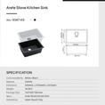 Load image into Gallery viewer, The Granite Arete Stone Single Bowl Kitchen Sink in Black (635*469mm) combines durability with a sleek design. Its rectangular design adds a modern touch to your kitchen. Shop now at Ezymall Australia for quality kitchen solutions.-Kitchen Sink-Ezymall AU