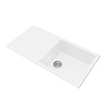 Load image into Gallery viewer, The Granite Arete Stone Single Bowl Kitchen Sink with Drain Board in White combines practicality with style. This sink offers extra space for drying dishes. Shop now at Ezymall Australia for quality kitchen solutions.-Kitchen Sink-Ezymall AU