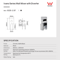 Load image into Gallery viewer, Upgrade your bathroom with the IVANO Solid Brass Diverter Mixer in chrome silver. Durable, stylish, and easy to install. Perfect for any modern bathroom. Shop today!-Diverter Mixer-Ezymall AU