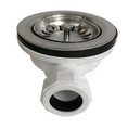 Load image into Gallery viewer, Ensure efficient drainage with this chrome silver kitchen sink waste. Measuring 80/114mm and designed without overflow, this sink part is a reliable addition to your kitchen sink. Shop now!-Sink Waste-Ezymall AU