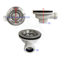 Load image into Gallery viewer, Ensure efficient drainage with this chrome silver kitchen sink waste. Measuring 80/114mm and designed without overflow, this sink part is a reliable addition to your kitchen sink. Shop now!-Sink Waste-Ezymall AU