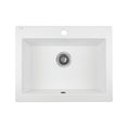 Load image into Gallery viewer, Laveo Komodo white granite stone single bowl kitchen sink. Dimensions: 490x550x220mm. Stylish and durable. Upgrade your kitchen with Ezymall Australia today!-Kitchen Sink-Ezymall AU