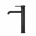 Load image into Gallery viewer, Elevate your basin with the LUCID PIN tall basin mixer in black. Constructed from solid brass, this mixer offers durability and a sleek, modern look. Perfect for contemporary bathrooms. Shop now!-Basin Mixer-Ezymall AU